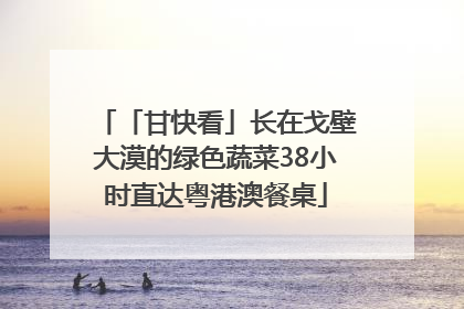 「甘快看」长在戈壁大漠的绿色蔬菜38小时直达粤港澳餐桌