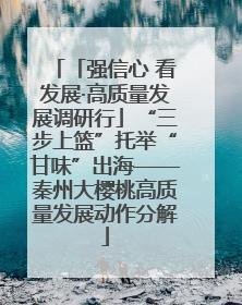 「强信心 看发展·高质量发展调研行」“三步上篮”托举“甘味”出海——秦州大樱桃高质量发展动作分解