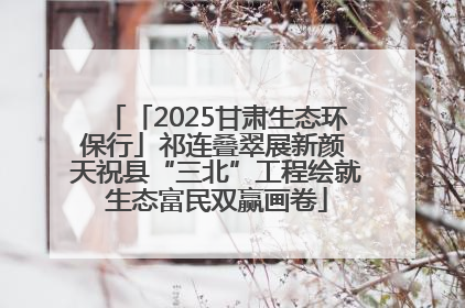 「2025甘肃生态环保行」祁连叠翠展新颜 天祝县“三北”工程绘就生态富民双赢画卷