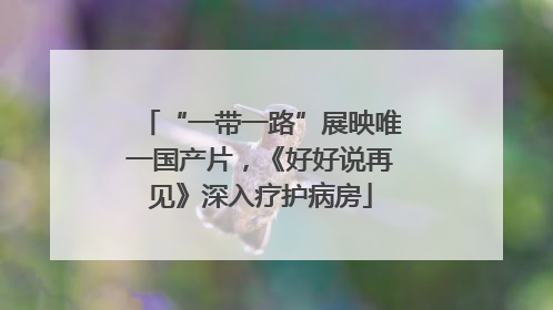 “一带一路”展映唯一国产片，《好好说再见》深入疗护病房