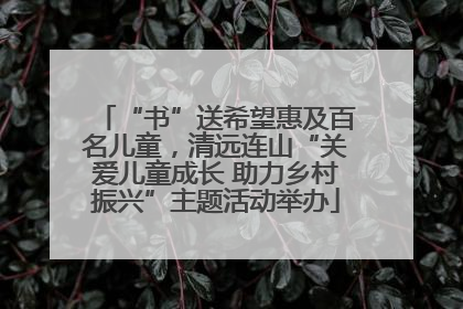 “书”送希望惠及百名儿童，清远连山“关爱儿童成长 助力乡村振兴”主题活动举办