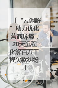 “云调解”助力优化营商环境，20天远程化解百万工程欠款纠纷