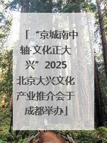 “京城南中轴·文化正大兴”2025北京大兴文化产业推介会于成都举办