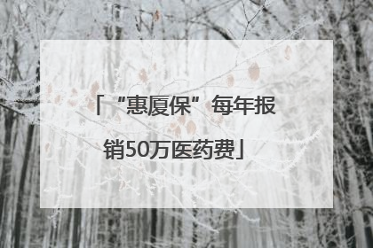 “惠厦保”每年报销50万医药费