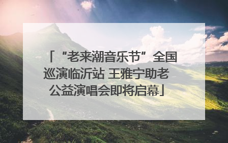“老来潮音乐节”全国巡演临沂站 王雅宁助老公益演唱会即将启幕