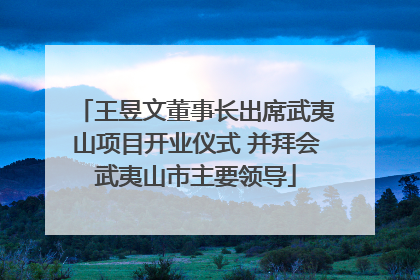 王昱文董事长出席武夷山项目开业仪式 并拜会武夷山市主要领导