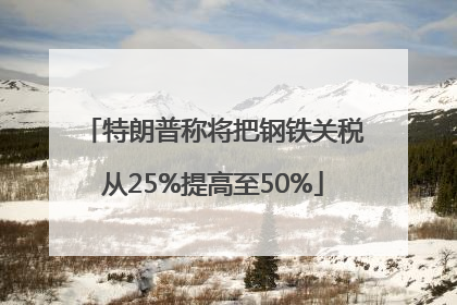 特朗普称将把钢铁关税从25%提高至50%