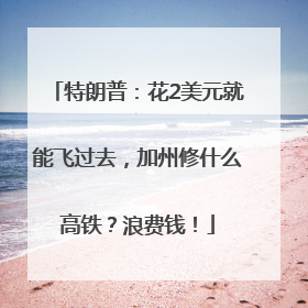 特朗普：花2美元就能飞过去，加州修什么高铁？浪费钱！