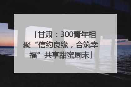 甘肃：300青年相聚“信约良缘，合筑幸福”共享甜蜜周末