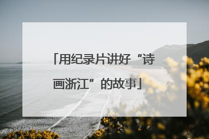 用纪录片讲好“诗画浙江”的故事