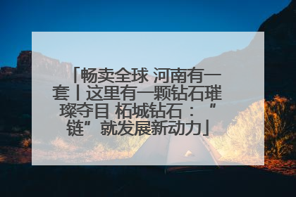 畅卖全球 河南有一套丨这里有一颗钻石璀璨夺目 柘城钻石：“链”就发展新动力