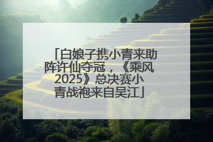 白娘子携小青来助阵许仙夺冠，《乘风2025》总决赛小青战袍来自吴江