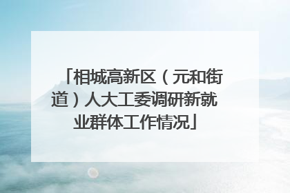 相城高新区（元和街道）人大工委调研新就业群体工作情况