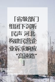省级部门组团下沉听民声 河北构建民营企业诉求响应“高速路”