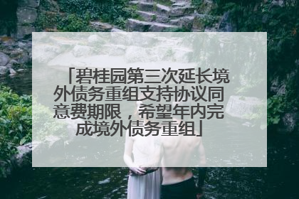 碧桂园第三次延长境外债务重组支持协议同意费期限，希望年内完成境外债务重组