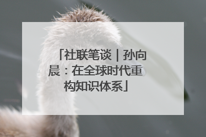 社联笔谈｜孙向晨：在全球时代重构知识体系