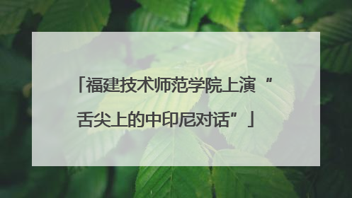 福建技术师范学院上演“舌尖上的中印尼对话”