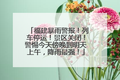 福建暴雨警报！列车停运！景区关闭！警惕今天傍晚到明天上午，降雨最强！