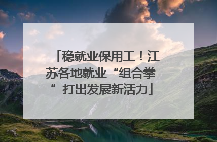 稳就业保用工！江苏各地就业“组合拳”打出发展新活力