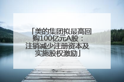 美的集团拟最高回购100亿元A股：注销减少注册资本及实施股权激励