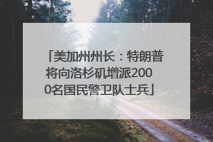 美加州州长：特朗普将向洛杉矶增派2000名国民警卫队士兵
