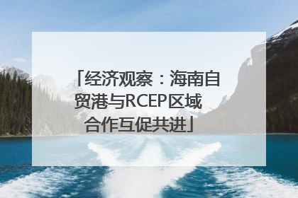 经济观察：海南自贸港与RCEP区域合作互促共进