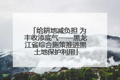 给耕地减负担 为丰收添底气——黑龙江省综合施策推进黑土地保护利用