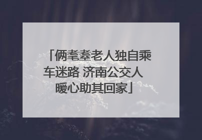 俩耄耋老人独自乘车迷路 济南公交人暖心助其回家