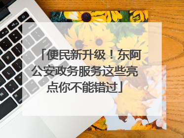 便民新升级！东阿公安政务服务这些亮点你不能错过