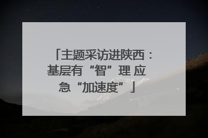 主题采访进陕西：基层有“智”理 应急“加速度”