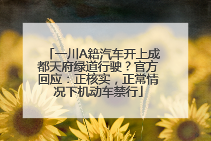 一川A籍汽车开上成都天府绿道行驶？官方回应：正核实，正常情况下机动车禁行