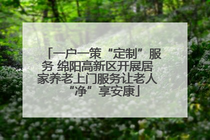一户一策“定制”服务 绵阳高新区开展居家养老上门服务让老人“净”享安康