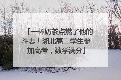 一杯奶茶点燃了他的斗志！湖北高二学生参加高考，数学满分