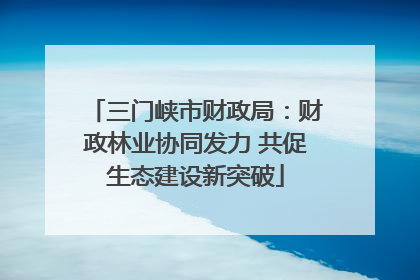 三门峡市财政局：财政林业协同发力 共促生态建设新突破