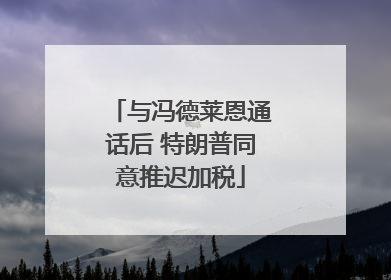 与冯德莱恩通话后 特朗普同意推迟加税