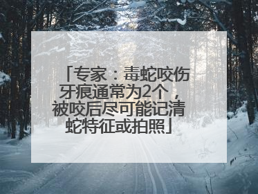 专家：毒蛇咬伤牙痕通常为2个，被咬后尽可能记清蛇特征或拍照