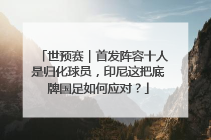 世预赛｜首发阵容十人是归化球员，印尼这把底牌国足如何应对？