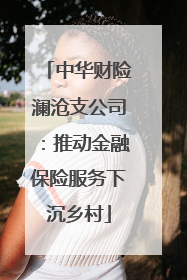 中华财险澜沧支公司：推动金融保险服务下沉乡村