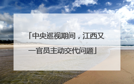 中央巡视期间，江西又一官员主动交代问题