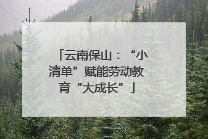 云南保山：“小清单”赋能劳动教育“大成长”
