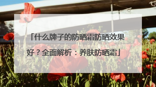 什么牌子的防晒霜防晒效果好？全面解析：养肤防晒霜