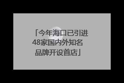 今年海口已引进48家国内外知名品牌开设首店