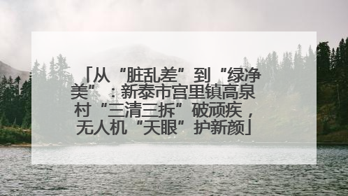 从“脏乱差”到“绿净美”：新泰市宫里镇高泉村“三清三拆”破顽疾，无人机“天眼”护新颜