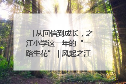 从回信到成长，之江小学这一年的“一路生花”｜风起之江 扶摇直上