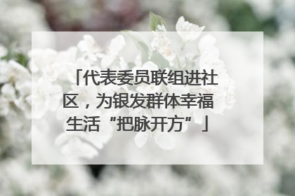 代表委员联组进社区，为银发群体幸福生活“把脉开方”