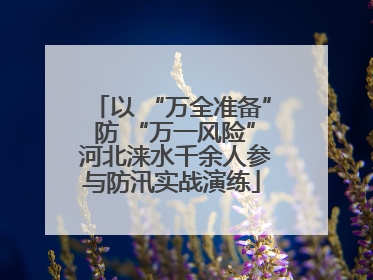 以 “万全准备” 防 “万一风险” 河北涞水千余人参与防汛实战演练