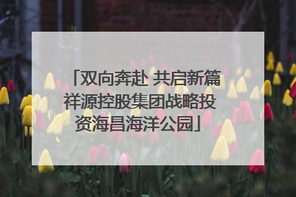 双向奔赴 共启新篇 祥源控股集团战略投资海昌海洋公园