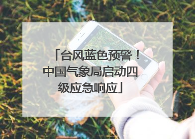 台风蓝色预警！中国气象局启动四级应急响应