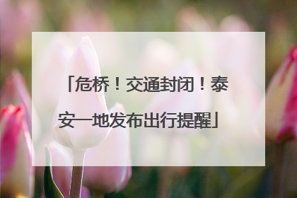 危桥！交通封闭！泰安一地发布出行提醒