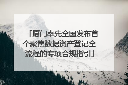 厦门率先全国发布首个聚焦数据资产登记全流程的专项合规指引